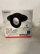 Satco Lighting S11862 ColorQuick LED Canless Recessed Fixture with 6" Adjustable Trims - IC Rated and Airtight - Black