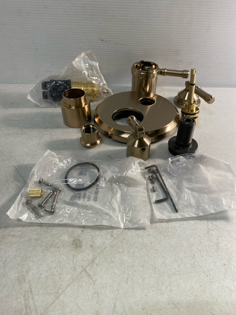 Delta T27T884-CZ-PR Broderick 17T Series Thermostatic Valve Trim with Integrated Volume Control and 3 Function Diverter for Two Shower Applications - Less Rough-In - Lumicoat Champagne Bronze