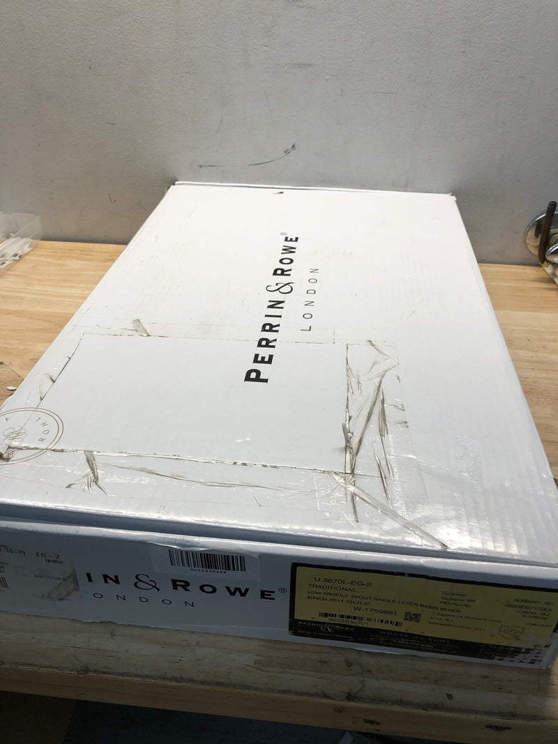 Perrin and Rowe U.3670L-EG-2 Edwardian 1.2 GPM Single Hole Bathroom Faucet with Pop-Up Drain Assembly - English Gold