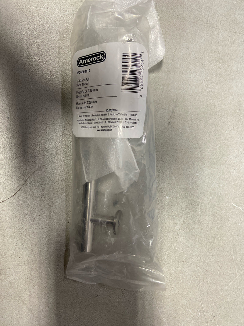 Amerock BP36866G10 Radius 5-1/16 in. (128mm) Modern Satin Nickel Bar Cabinet Pull