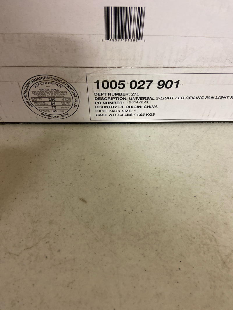 Hampton bay 91382 3-Light Brushed Nickel Ceiling Fan Shades LED Light Kit