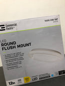 Commercial electric 54074391 12 in. White Round Closet Light LED Flush Mount Ceiling Light 1000 Lumens 4000K Bright White Dimmable Pantry Laundry