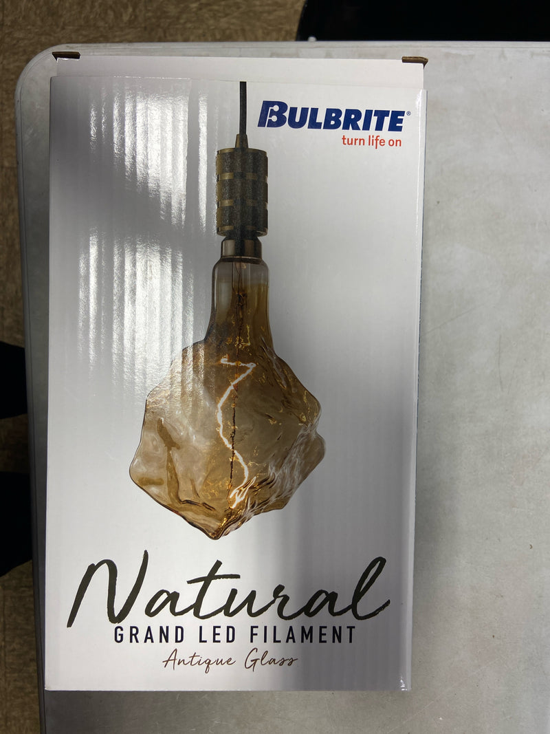 Bulbrite 776320 60-Watt Equivalent Glacier Amber Light Dimmable LED Grand Filament Nostalgic Light Bulb