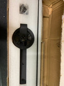 Miseno MBDH1005X60 60" Large Wheel Bent Strap Barn Door Hardware Kit - Black