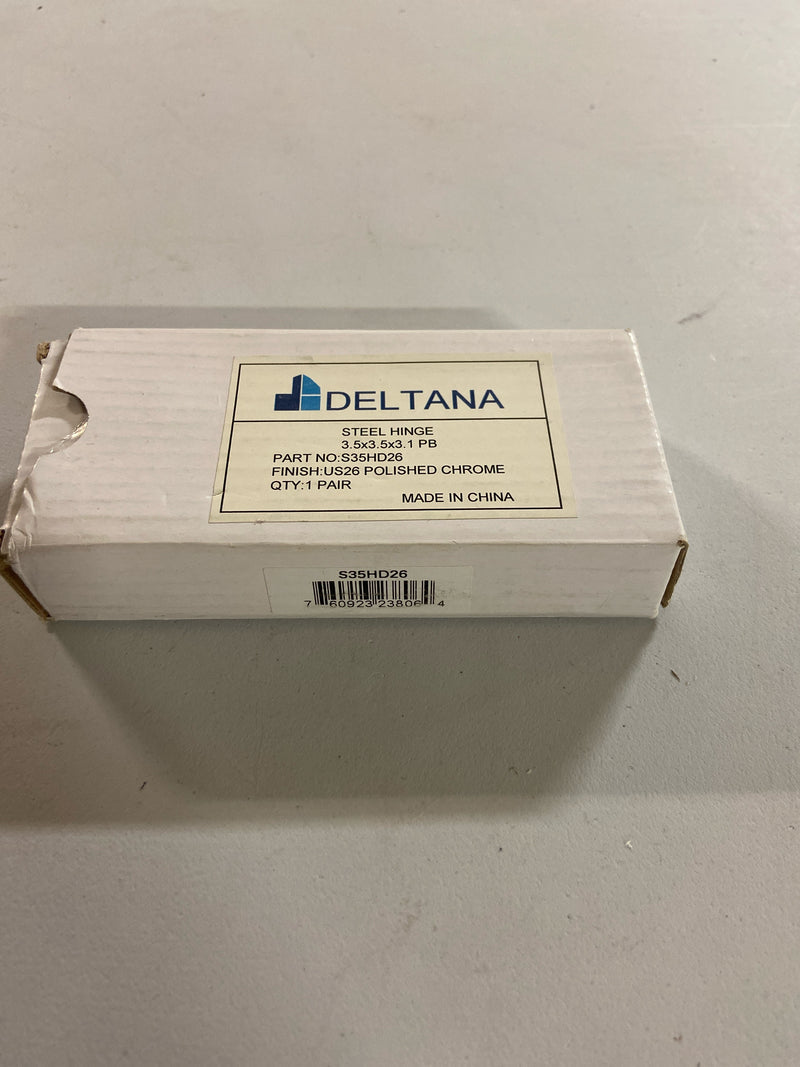 Deltana S35Heavy Duty26 3-1/2" x 3-1/2" Square Hinge; Heavy Duty; Bright Chrome Finish
