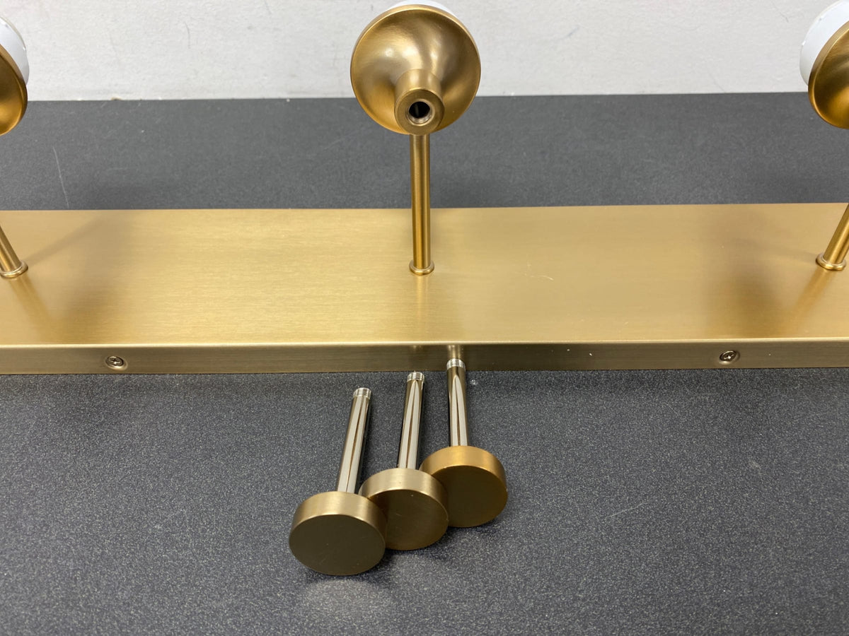 Crystorama Lighting Group RAM-A3403-VG Ramsey 3 Light 23" Wide Bathroom Vanity Light with Frosted Glass Shades - Vibrant Gold