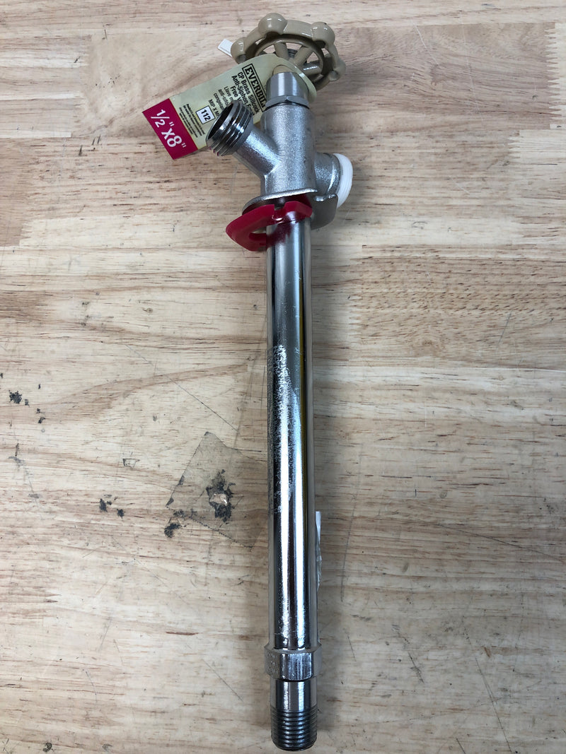 Everbilt 104-515EB 1/2 in. x 3/4 in. Chrome-Plated Brass MPT/SWT x MHT Anti-Siphon Frost Free Sillcock