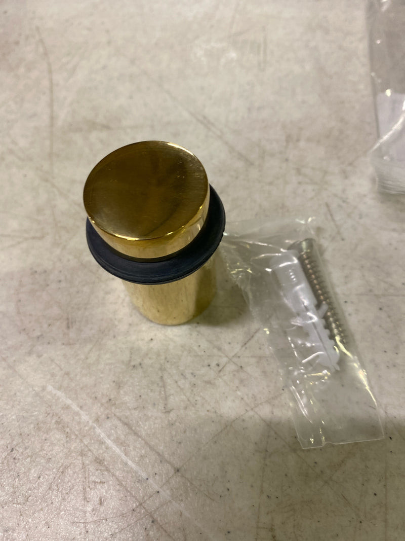 Emtek 2258 American Classic 2" Tall Cylindrical Floor Bumper - Unlacquered Brass