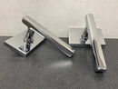 Emtek 5052FRLUS26RH Freestone Right Handed Non-Turning Two-Sided Dummy Door Lever Set with Modern Rectangular Rose from the Urban Modern Collection - Polished Chrome