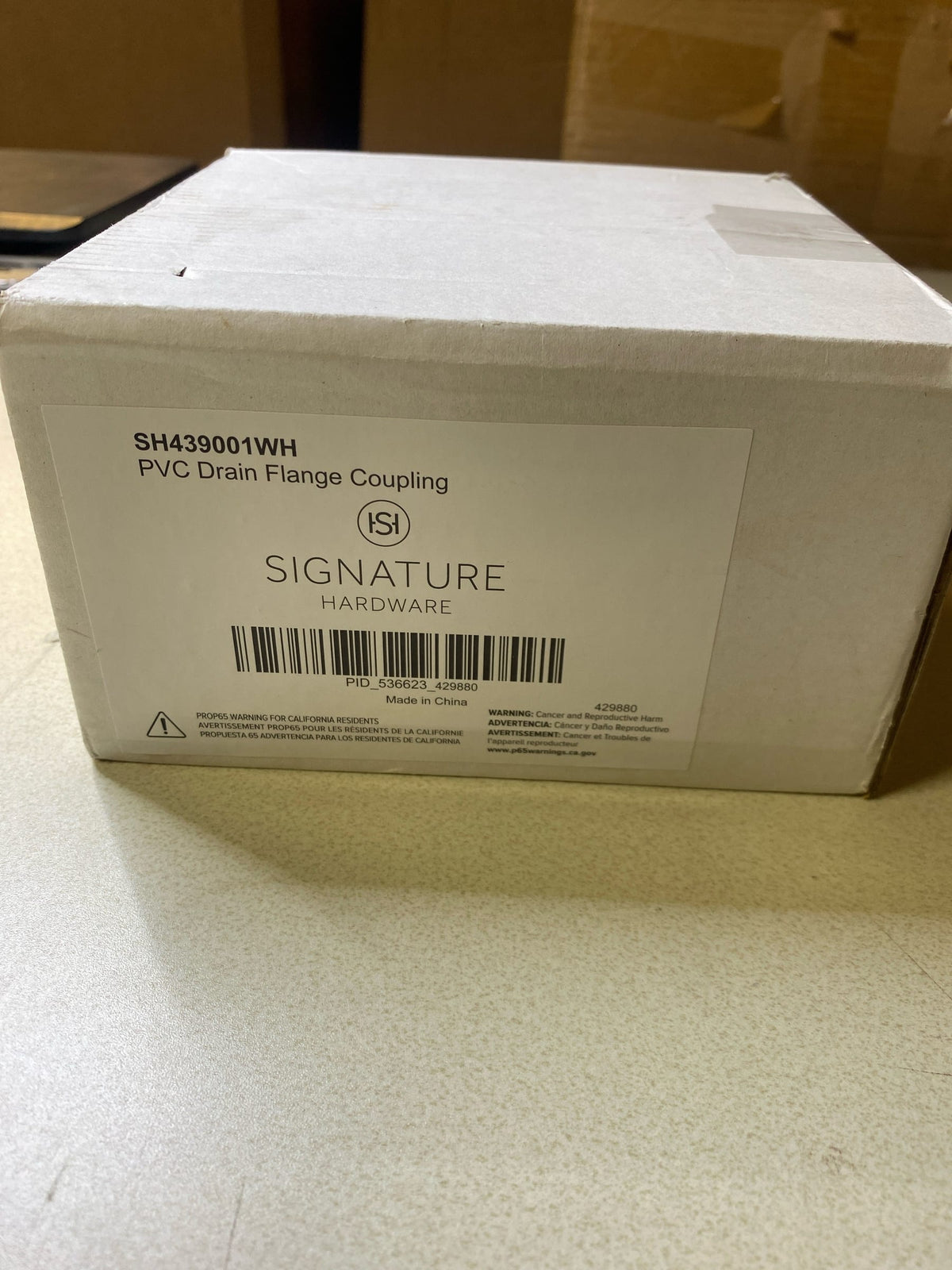 Signature Hardware SH439001WH PVC Shower Drain Flange Coupling