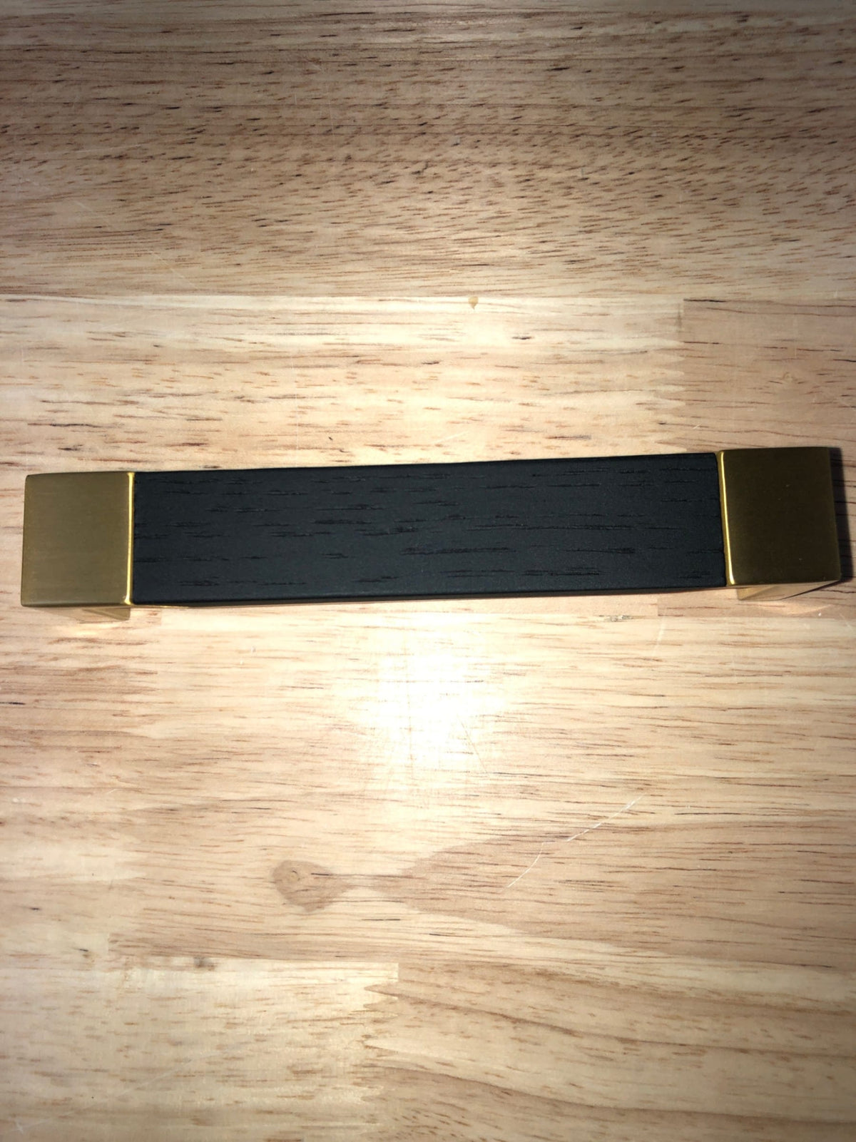 Belwith Keeler B076620WB-BGB Fuse 5-1/16 Inch (128 mm) Center to Center Modern Cabinet Handle / Drawer Pull with Wood Inlay - Brushed Golden Brass With Black Wood