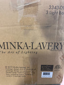 Minka Lavery 3343-098 Garrison 3 Light 24" Wide Bathroom Vanity Light with Seedy Glass Shades - Brushed Nickel / Shale Wood