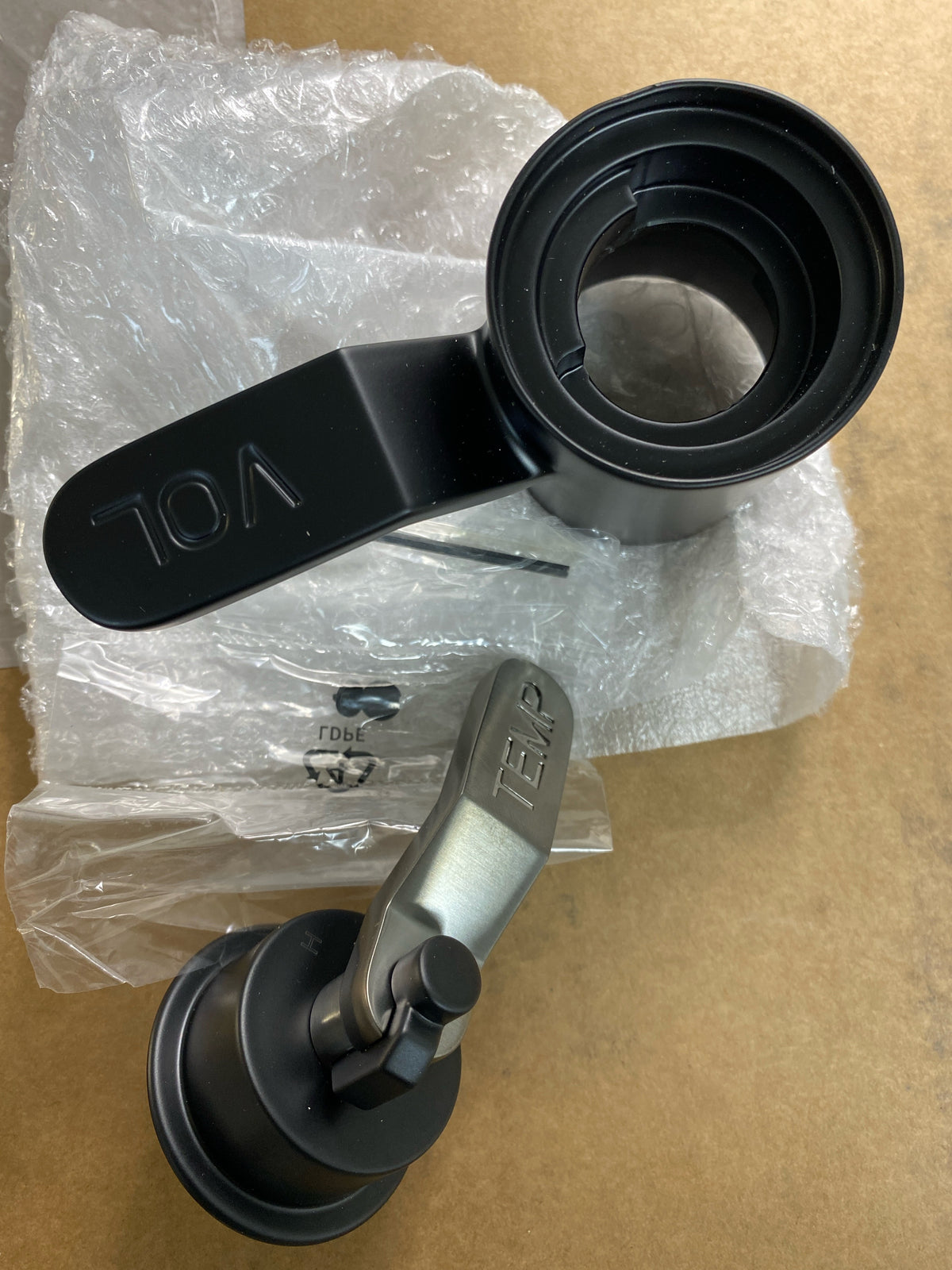 Brizo HL6034-BLSL Litze Handle Kit for Thermostatic Valve Trim with Integrated Volume Control - Industrial Lever Handle - Matte Black / Luxe Steel
