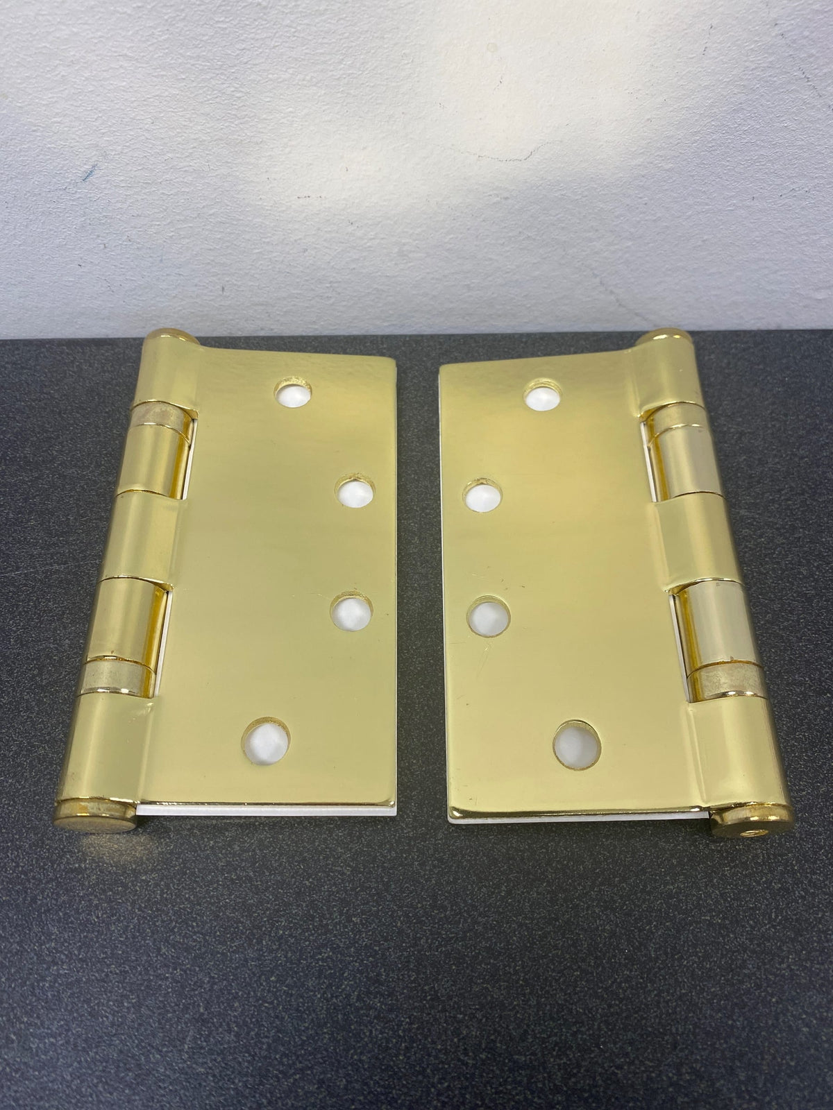 Emtek 94015US3 4.5" x 4.5" Square Corner Ball Bearing Mortise Hinge - Pair - Polished Brass