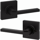 Kwikset 200CSLSQT-514 Casey Passage Door Lever Set with Square Rose - Iron Black