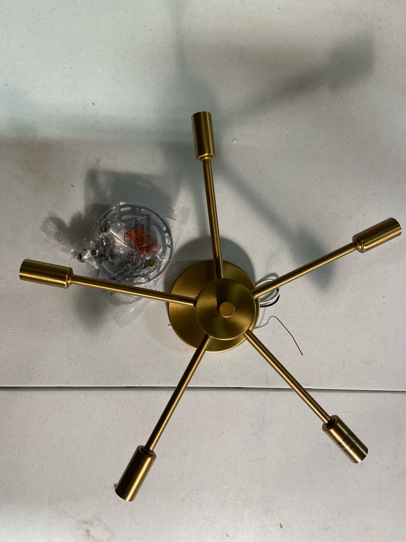 Progress Lighting P350219-109 Delayne 5 Light 16" Wide Semi-Flush Ceiling Fixture - Brushed Bronze