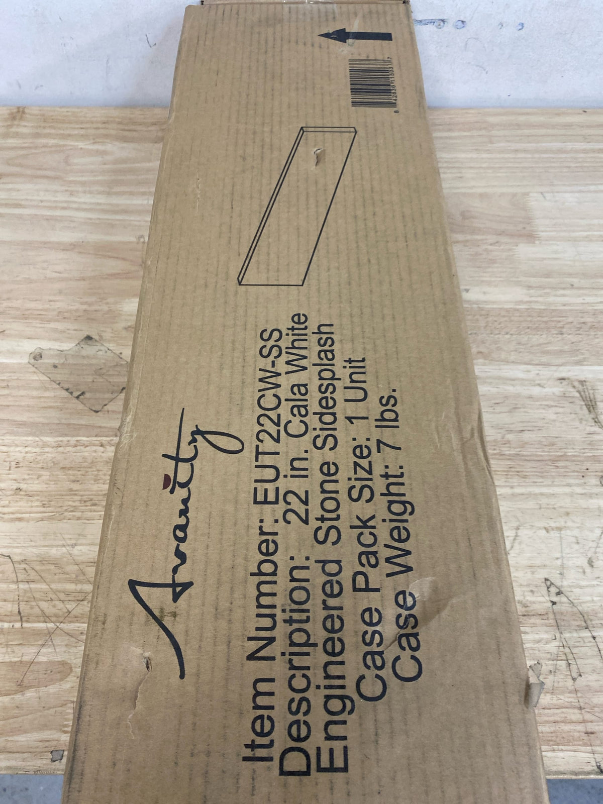 Avanity EUT22CW-SS 22" L x 3-7/8" H Engineered Stone Sidesplash - Cala White