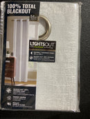 Lightsout with enershield technology HDPALOMA-100-466 Paloma White 38 in. W x 84 in. L Grommet 100% Blackout Curtain (Single Panel)