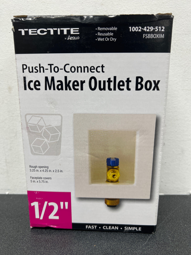 Tectite FSBBOXIM 1/2 in. Brass Push-to-Connect Ice Maker Outlet Box