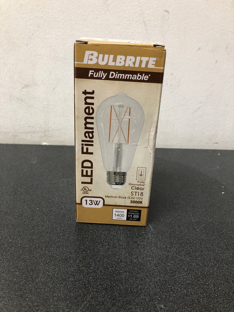 Bulbrite 776746 - LED13ST18/30K/FIL/3/JA8 Edison Style Antique Filament LED Light Bulb