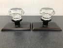 Emtek 8521OTUS10B Old Town Non-Turning Two-Sided Dummy Door Knob Set with Rectangular Rose from the Brass Crystal Collection - Oil Rubbed Bronze