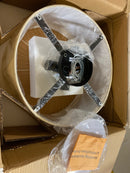 Justice Design Group FAB-9581-CREM-MBLK Warren 4 Light 18" Wide Flush Mount Drum Ceiling Fixture - Matte Black / Cream