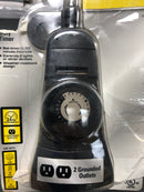 Defiant 49827DI 15 Amp 24-Hour Outdoor Plug-In Mechanical Timer with 2-Grounded Outlets, Black