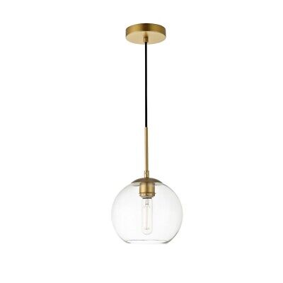Living District Baxter 1 Light Pendant, Brass/Clear, 7.9" - LD2206BR