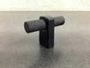 Alno A2901-MB Vita Bella 1-3/4" Modern Knurled T Bar Cabinet Knob / Drawer Knob with Eye Post - Matte Black