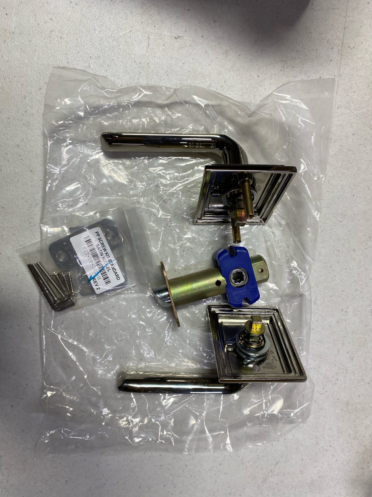 Emtek C810MUS26 Milano Classic Brass Passage Door Leverset with the Concealed Screws - Polished Chrome