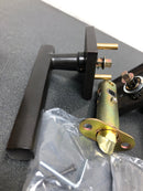 Emtek 5210FRLUS10BLH Freestone Left Handed Privacy Door Lever Set with Square Rose from the Urban Modern Collection - Oil Rubbed Bronze