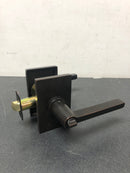 Emtek 5123HLOUS10BRH Helios Right Handed Single Cylinder Keyed Entry Door Lever Set with Modern Rectangular Rose - Oil Rubbed Bronze