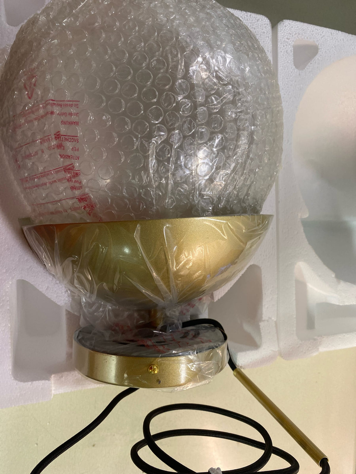 Elegant Lighting Living District Eclipse 1-Light Glass & Metal Pendant in Brass/Clear