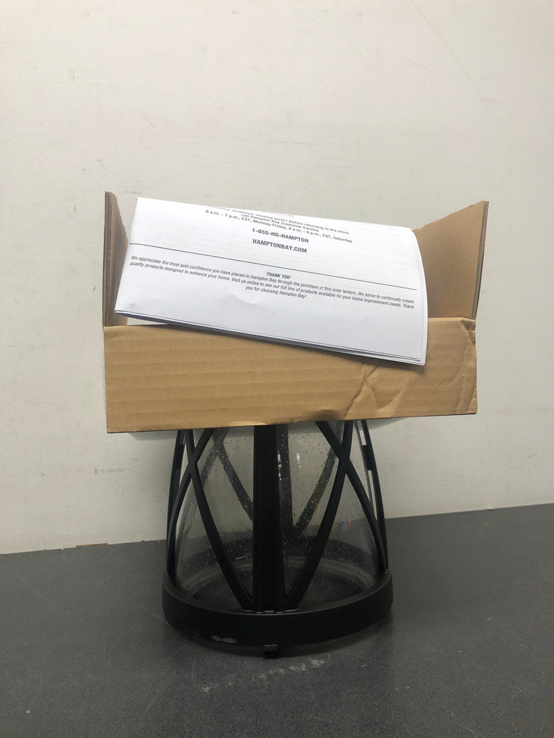 Hampton bay 46274 Ravencrest 120 Lumens Black Outdoor Solar Post Lantern
