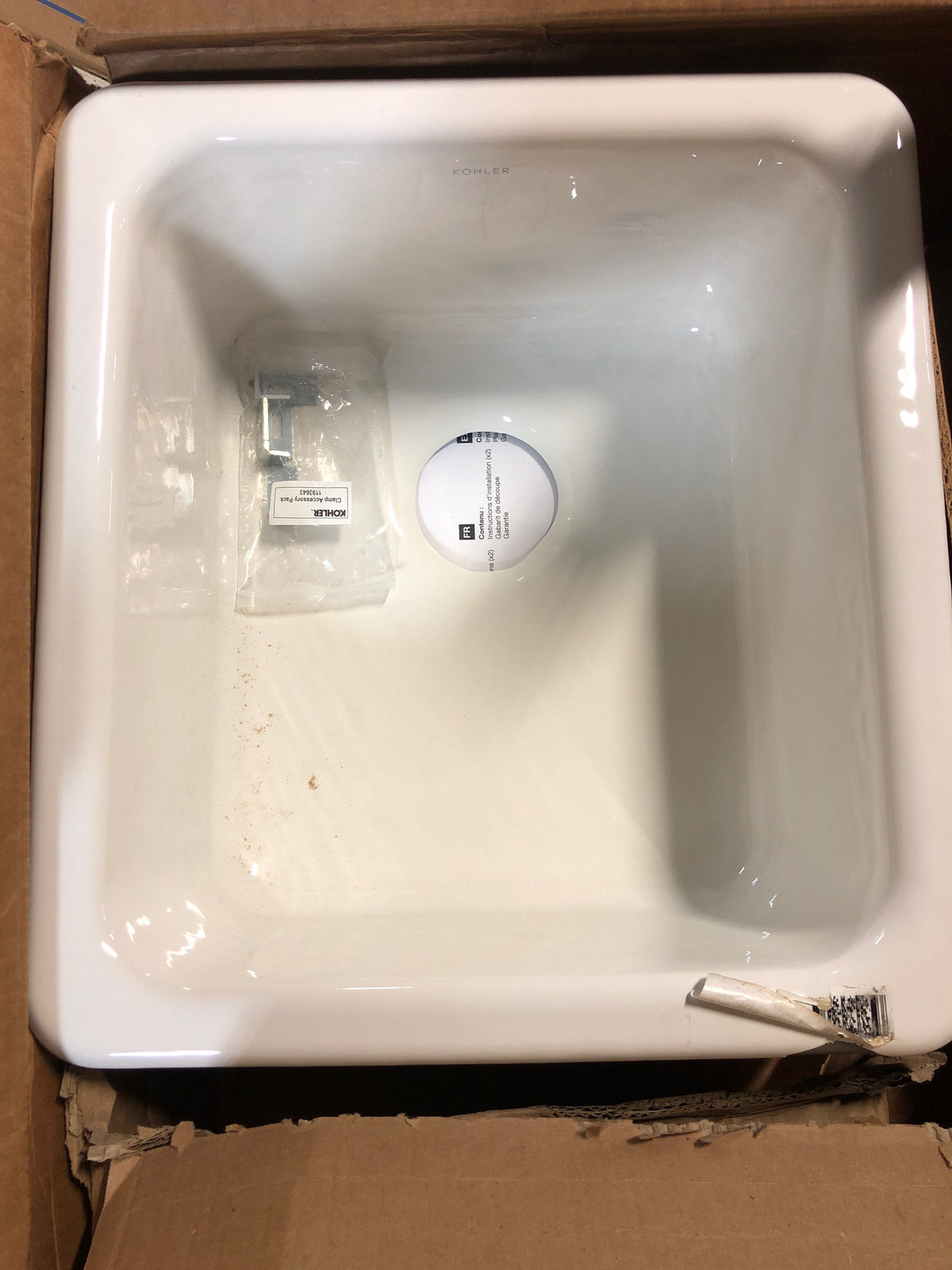 KOHLER Iron/Tones Uc-Sr Sink --Note-- chip on rim--