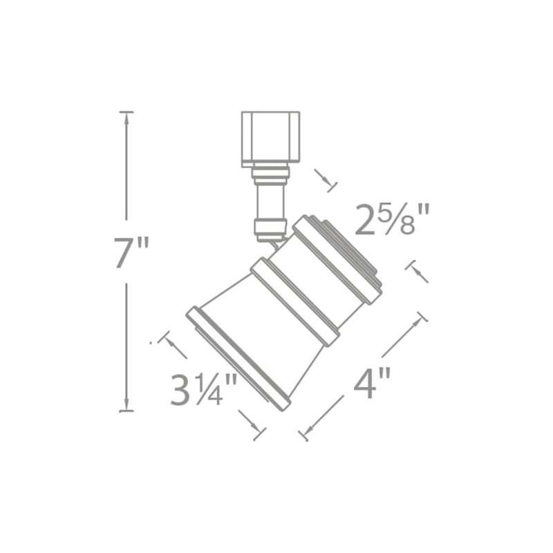 WAC Lighting Summit J-Track 7" Tall 3000K LED Track Head with Field Adjustable Beam Angle