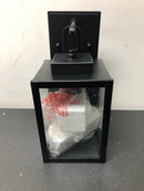 Lnc MAVENZHD14249V7 Black Outdoor Wall Sconce, Garage Porch Entry Water-resistant Anti-Rust Square Exterior Lighting with Seeded Glass Shade