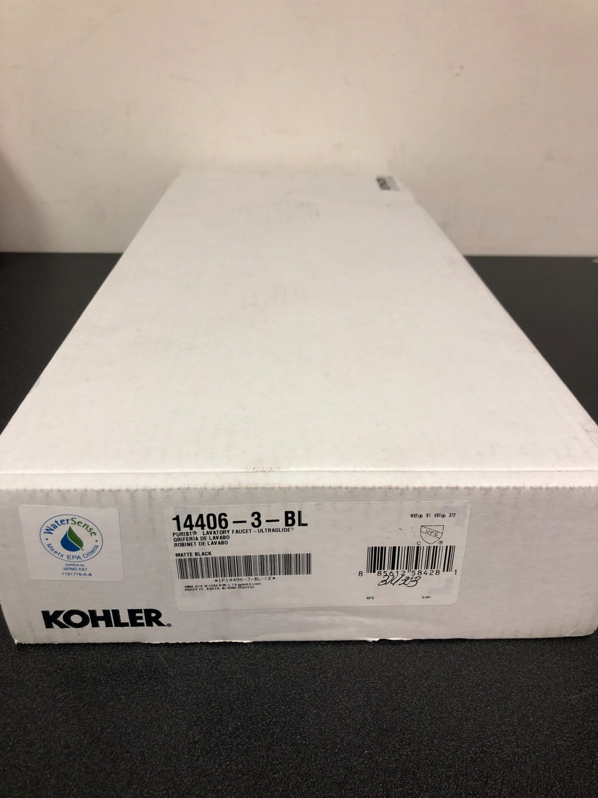 Kohler Purist 1.2 GPM Widespread Bathroom Faucet with Pop-Up Drain Assembly - Matte Black