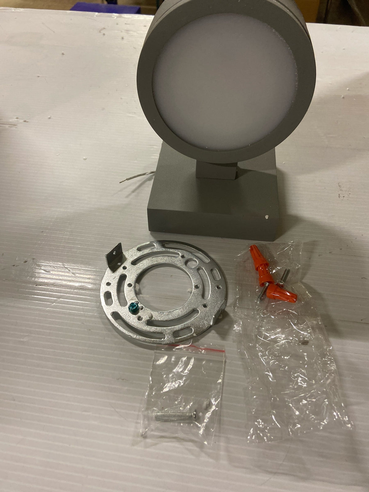Elegant Lighting LDOD4018S Raine 5" Tall LED Outdoor Wall Sconce - with Disk Shade - Silver