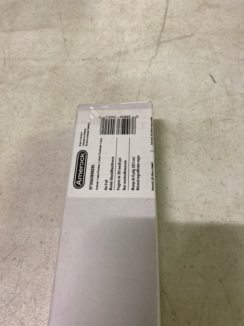 Amerock Carrione 8 inch (203mm) Center-to-Center Marble Black/Black Bronze Cabinet Pull, BP36663MBKBBR