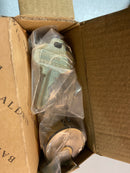 Baldwin 8241050 Contemporary Solid Brass Single Cylinder Keyed Entry Deadbolt from the Estate Collection - Satin Brass and Black