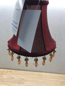 Livex Lighting S158 Chandelier Shade with Red Silk Bell Clip Shade with Amber Beads from Chandelier Shade Series - Red Silk Bell Clip Shade with Amber Beads