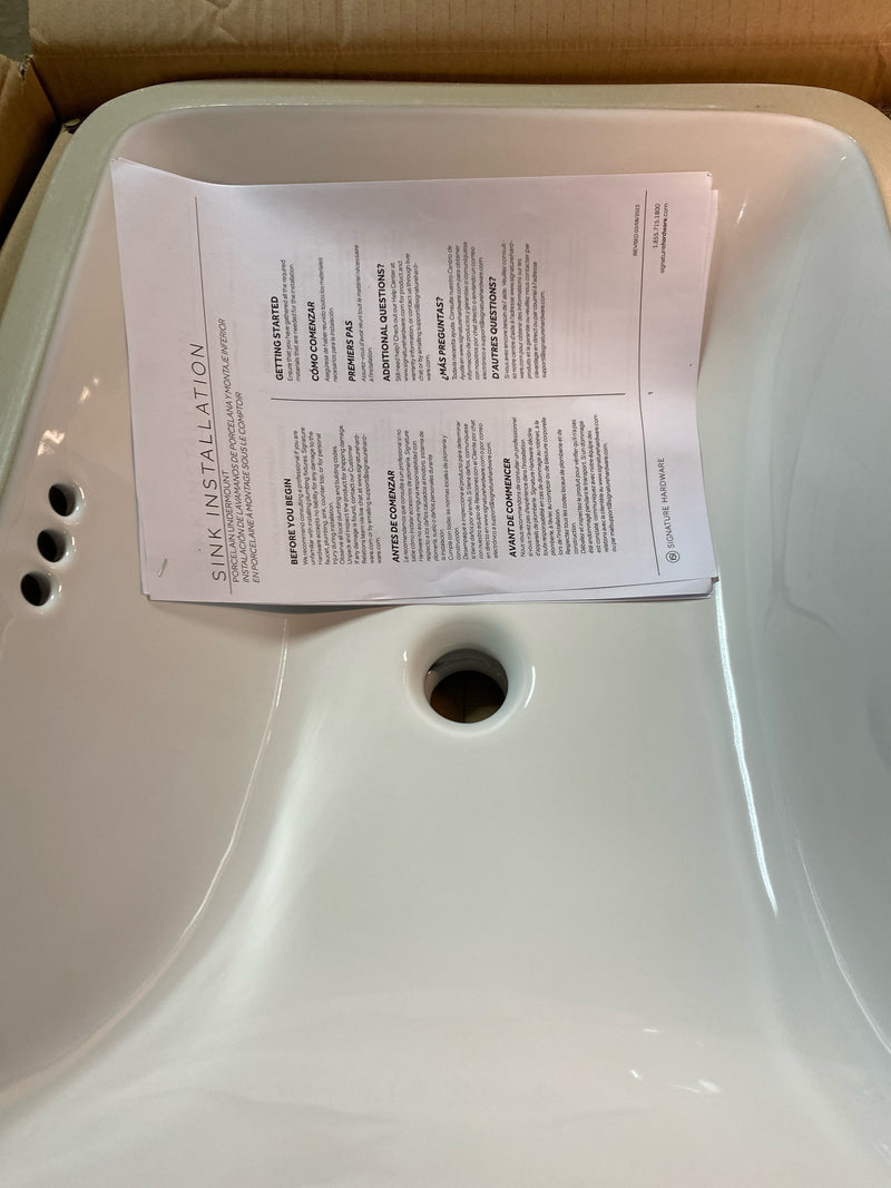 Signature Hardware 498227 Rainsville 18" Vitreous China Undermount Bathroom Sink with Overflow - White