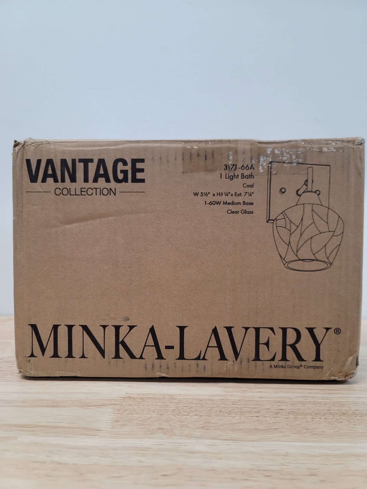 Minka lavery 3171-66A Camrin 5.5 in. 1-Light Coal Vanity Light with Clear Glass Shade