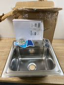 Elkay HDSB15156PWK Parkway 15 in. Drop-in Single Bowl 20 Gauge Stainless Steel Sink w/Faucet