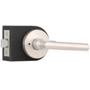 Baldwin Reserve Tube Satin Nickel Bed/Bath Door Handle with Contemporary Round Rose