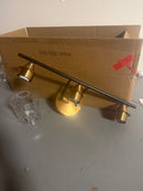 Aiwen 20.07 in Bathroom Vanity Light, 3 Light Industrial Wall Sconces with Hammered Glass Shades, Matte Black and Gold Finish, Vintage Vanity Lighting Over Mirror for Bedroom E26
