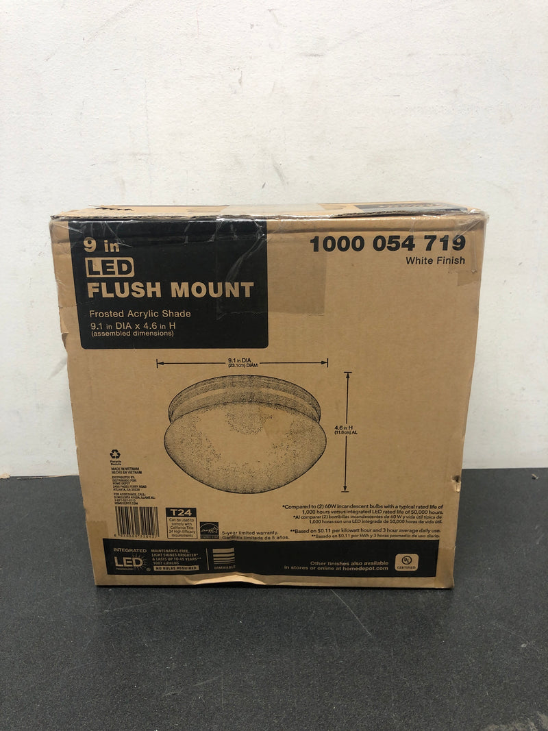 Unbranded IPF3011L-3/WHT 9 in. White LED Flush Mount