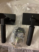 Emtek 520FAUS19 Faceted Privacy Door Lever Set from the SELECT Brass Collection - Flat Black