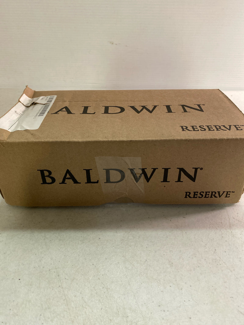 Baldwin ENCONCFR044 Contemporary Single Cylinder Keyed Entry Door Knob Set with 5 Inch Rectangle Rose from the Reserve Collection - Satin Brass